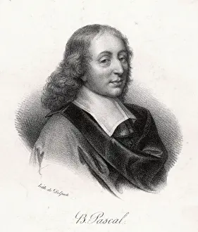 Blaise Pascal Portrait Drucke: Pascal / Delpech