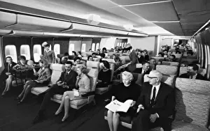 Reisende auf einem Boeing 747