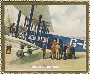 Airport Departure Scene Drucke: Passengers Embark