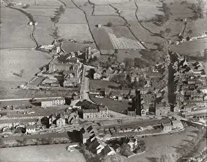 Drucke von Ein luftiger Blick auf Pateley Bridge in Nord-Yorkshire aus westlicher Richtung Nord-Yorkshire Drucke: Pateleybrücke