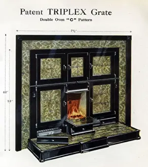 Patent Triple Grillplatte - Doppelofen-C-Muster