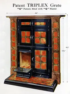 Period Home Interior Style Drucke: Patent Triplex Grates Pattern fitted with G Mantel