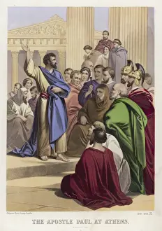 Drucke von Paul predigt den Athenern auf dem Akropolis Akropolis Drucke: Paul predigt