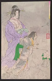 Woodblock Art Japan Drucke: Peony lantern
