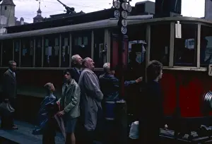 Urban Transport In Europe Drucke: People at a tram stop
