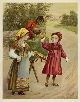 19th Century Illustration Art Drucke: Performing Monkey