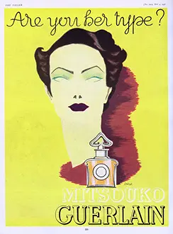 Anzeige für das Parfüm Guerlain Mitsouko.