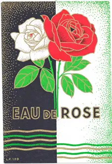 Parfümlabel, Wasser von Rosenblüten
