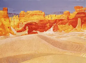 Drucke von Permiertes Landschaft Abstrakte Kunst Drucke: Permian Landschaft
