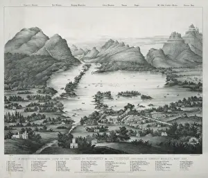 Panoramic Views Of Ireland Drucke: Perspective panoramic view of the lakes of Killarney
