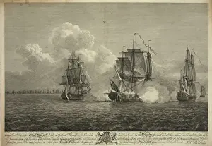 Maritime Art Prints Online Drucke: This perspective view of the engaging and taking the Spanish