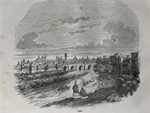 Peru Landscape Drucke: Peru. Lima. Engraving