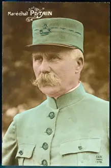 World War One France Drucke: Petain, during Ww1
