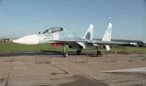 Blauer Engel Drucke: Farnborough '92 - Su-27UB Blau 389