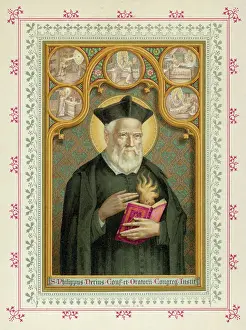 Drucke von St. Philippus (Philipp) Neri, ein beliebter und verehrter italienischer Prediger bekannt als der Apostel Roms für seine Fähigkeit, Konvertiten zu gewinnen; er gründete die oratorische Gemeinde Italien Drucke: Philipp Neiße