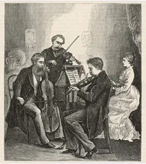 Mary Evans Prints Collection Drucke: Piano Quartet 1877