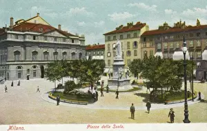 La Scala Opera House Drucke: The Piazza della Scala