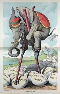Puck Magazine Illustrations Drucke: Picking his way