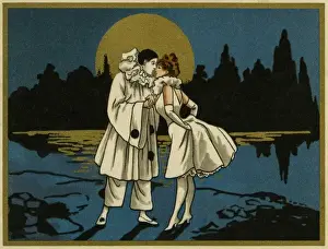Pierrot und Pierrette im Mondlicht