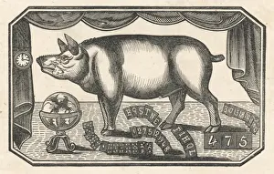 Rare Engravings For Sale Drucke: Pig / Learned Toby 18C