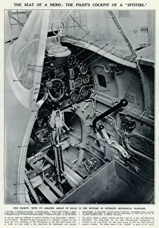 Flugzeugpilot im Cockpit eines Spitfires aus dem Jahr 1940