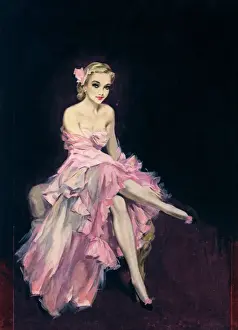 Pin-up-Portrait in Rosa von David Wright