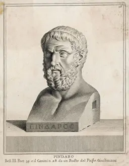 Bildhauerei Drucke: Pindar ( griechische Buste )