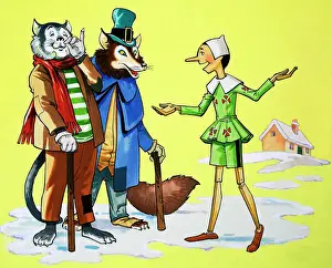 Drucke von Pinokio aus dem Roman von Carlo Collodi Nr. 147 Wolf Drucke: Pinocchio
