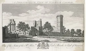 Warwickshire Drucke: Warwicker Schloss 1760