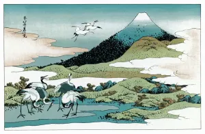 Drucke von Fujiyama von Umazawa gesehen in der Nähe von Edo (Tokio) Aquarellbilder Drucke: Japan / Fujiyama 1826