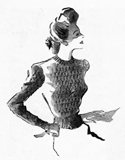 Geplätteter Kabelpullover aus dem Jahr 1941