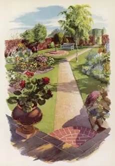 Herbaceous Border Ideas Drucke: Plan for a garden, 1954