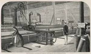 Industrial Revolution Textiles Drucke: Platts Spinning Machine