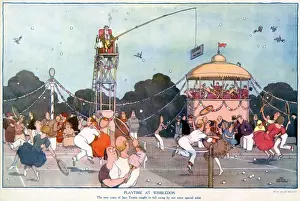 Spielzeit bei Wimbledon. Von William Heath Robinson