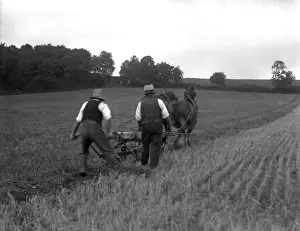 Historical Farm Equipment Drucke: Ploughing Fields