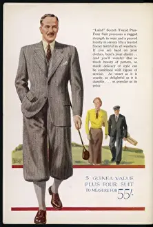 Historical Costume Design Drucke: Plus Four Suit 1939