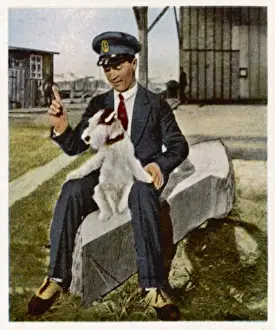 Aviation History Prints Drucke: Pluschow / With Dog