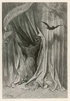 Drucke von Nimmermehr sprach der Hahn Edgar Allan Poe Drucke: Der Rabe/Poem/ Das Lied der Liebe und des Schmerzes/C19th