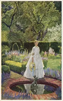 Drucke von Eine junge Viktoriaanerin im friedlichen Garten Maud Drucke: Dichtung / Tennyson / Maud / 19.Jh