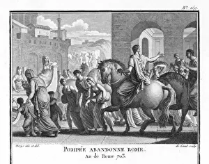 Ancient Roman History Images Drucke: Pompeius Flees Rome