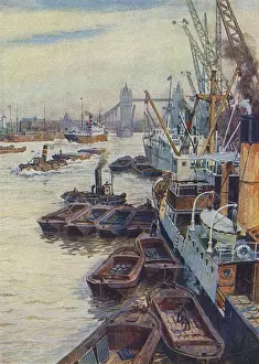 Thames River Shipping Drucke: The Pool of London