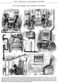 Satirical Illustration History Drucke: Poorly Vented Drains
