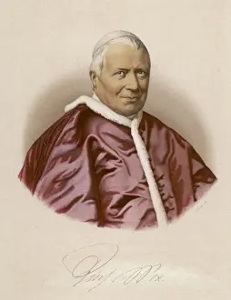 Gerahmter Druck : Papst Pius IX Gerahmter Druck : Papst Pius IX