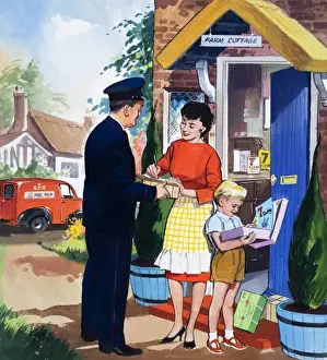 Teddy Bear Illustration Drucke: The Post Man