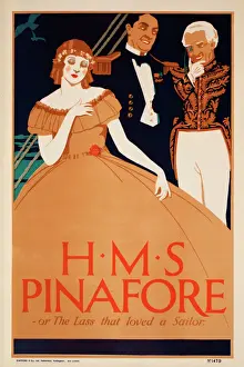 Drucke von Plakat für die Operette von Gilbert und Sullivan, der HMS Pinafore, aus dem 20. Jahrhundert Musik-Plakate: Plakat zur Werbung für die HMS Pinafore