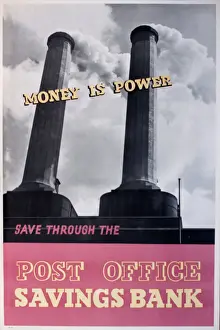Geld Drucke: Plakat zur Werbung des Sparkassenverbandes der Deutschen Reichspost