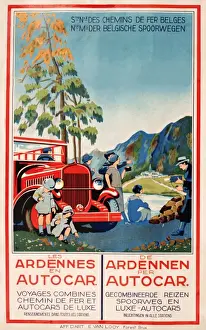 Plakatausstattung, Ardennen mit Zug und Auto