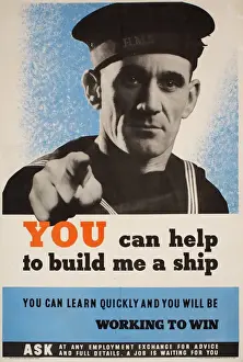 World War 2 Posters Drucke: Poster: You can help to build me a ship