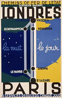 Plakat für den Bahnhof in London nach Paris