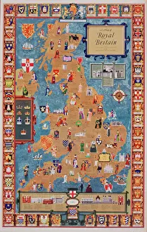 Drucke von Plakattitel, Karte des königlichen Großbritanniens. 1957 Verwandte Bilder Drucke: Plakat, Karte von königlichem Großbritannien